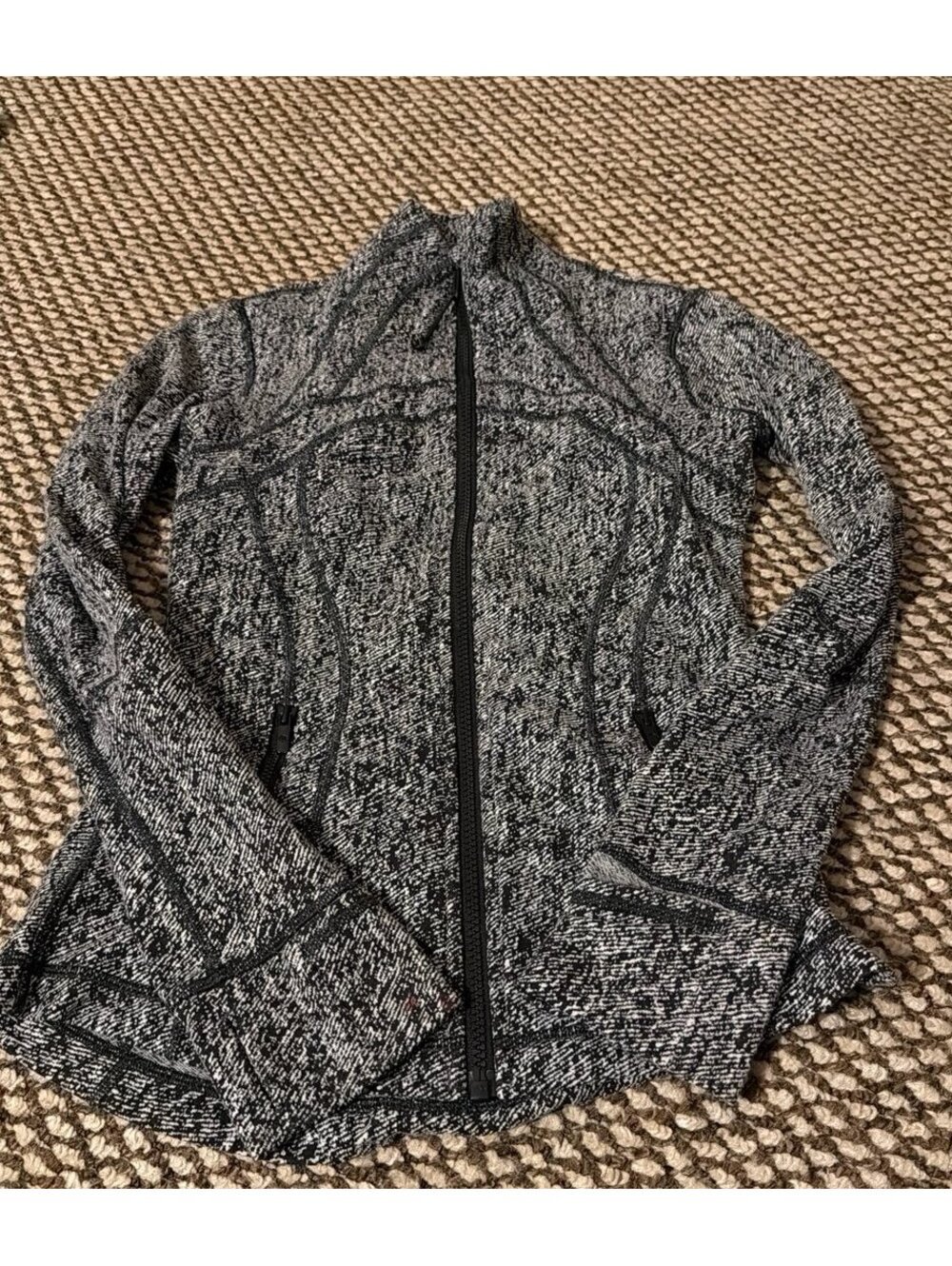 Lululemon Define Jacket Size 4 Black White Speckled Space Dye Full Zip Athletic